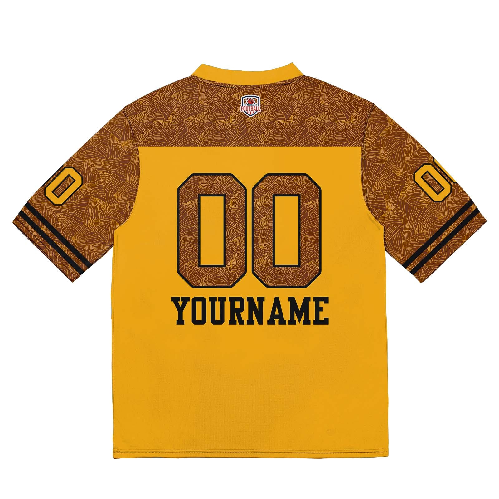Custom Football Jersey Shirt Personalized Stitched Printed Team Name Number Yellow