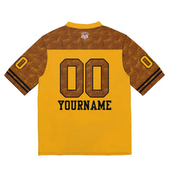 Custom Football Jersey Shirt Personalized Stitched Printed Team Name Number Yellow