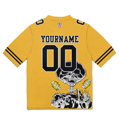 Custom Football Jersey Shirt Personalized Stitched Printed Team Name Number Yellow