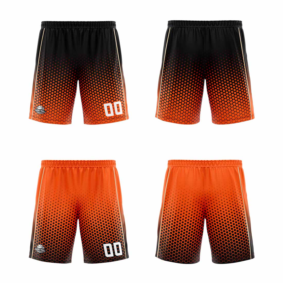 Custom Black Orange Cream Reversible Basketball Suit for Adults and Kids Personalized Jersey