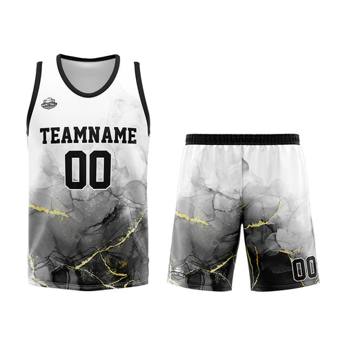 Custom Black White Basketball Jersey Uniform Suit Printed Your Logo Name Number