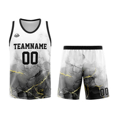 Custom Black White Basketball Jersey Uniform Suit Printed Your Logo Name Number