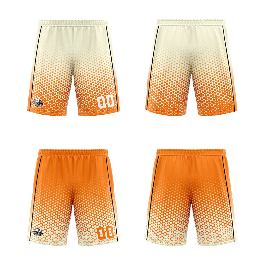 Custom Cream Orange Black Reversible Basketball Suit for Adults and Kids Personalized Jersey