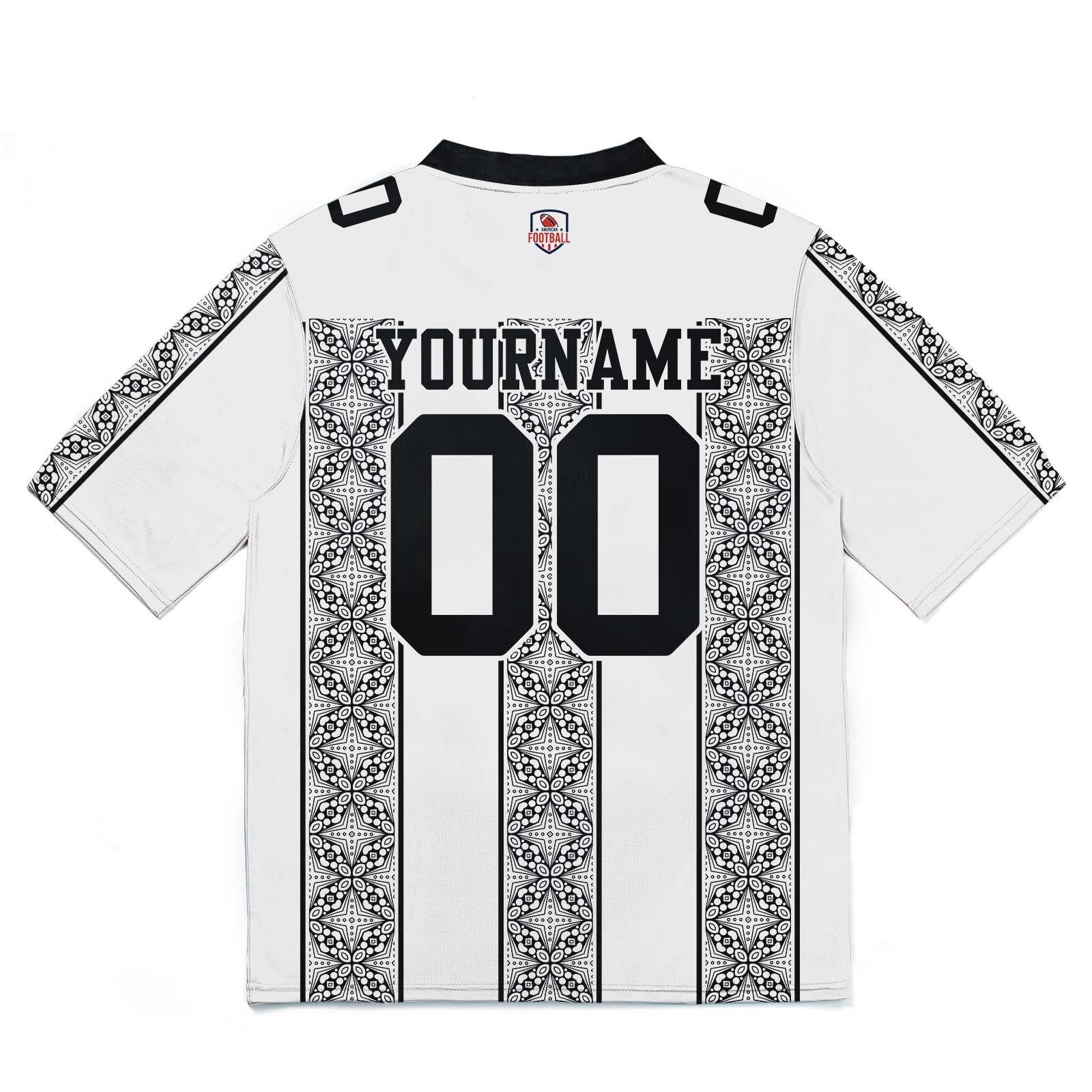 Custom Football Jersey Shirt Personalized Stitched Printed Team Name Number White&Black
