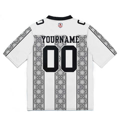 Custom Football Jersey Shirt Personalized Stitched Printed Team Name Number White&Black