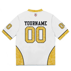 Custom Football Jersey Shirt Personalized Stitched Printed Team Name Number White&Yellow