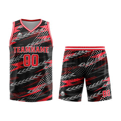 Custom Black Red Basketball Jersey Uniform Suit Printed Your Logo Name Number