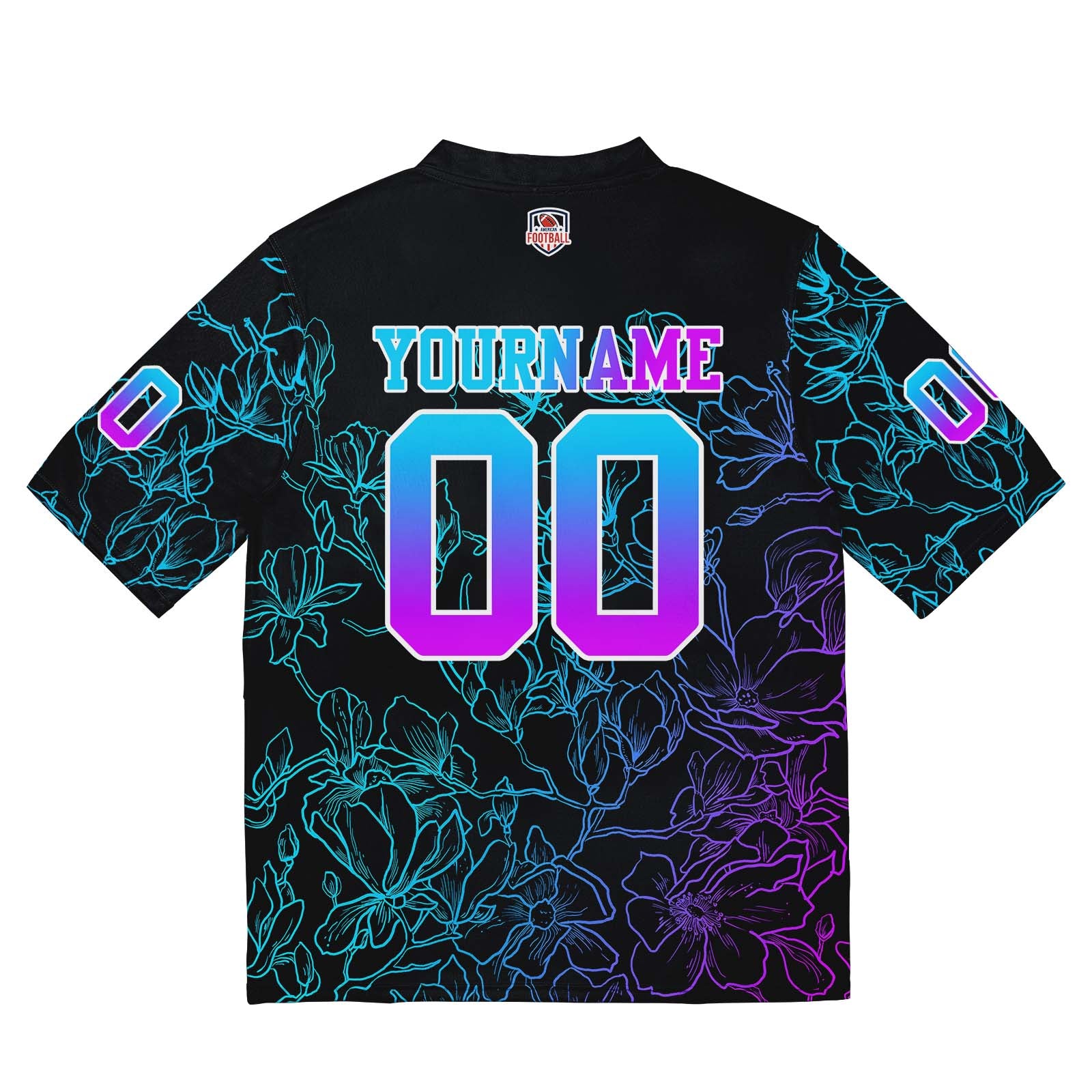 Custom Football Jersey Shirt Personalized Stitched Printed Team Name Number Pink blue gradient