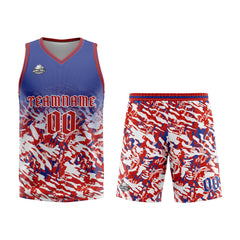 Custom Blue Red White Basketball Jersey Uniform Suit Printed Your Logo Name Number