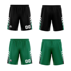 Custom Black Green White Reversible Basketball Suit for Adults and Kids Personalized Jersey