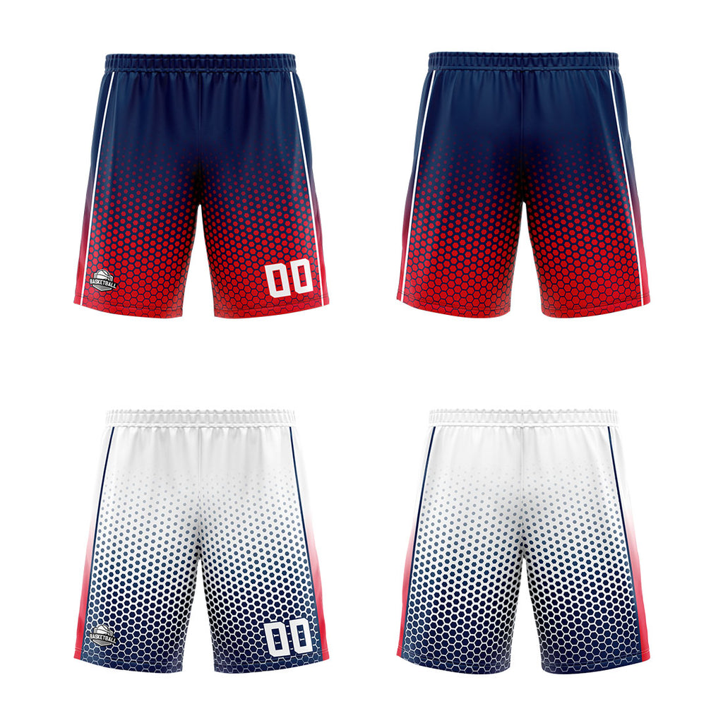 Custom Navy Red White Reversible Basketball Suit for Adults and Kids Personalized Jersey