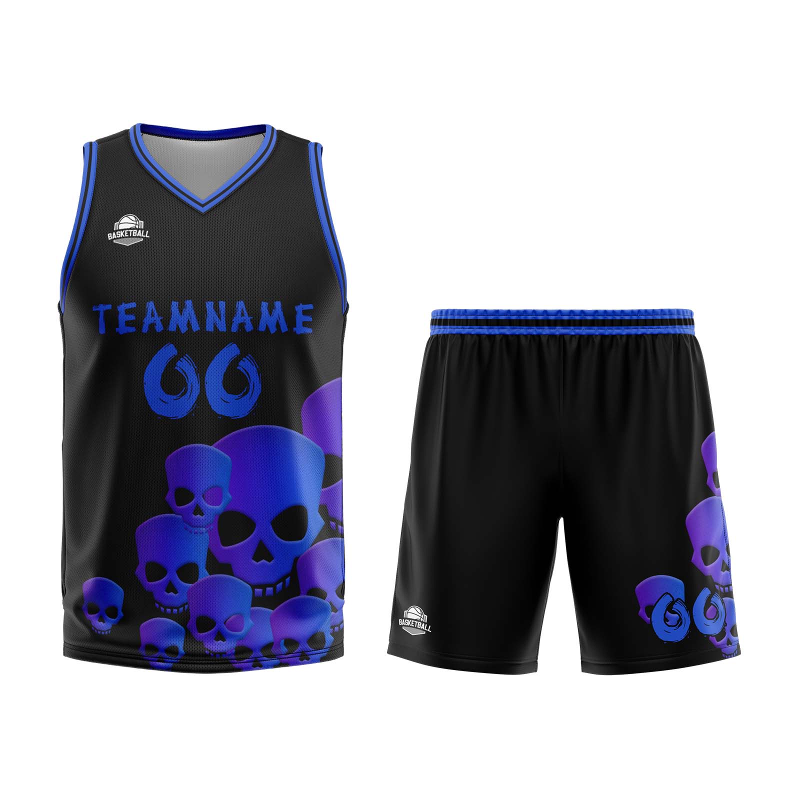 Custom Fluid Blue Basketball Jersey Uniform Suit Printed Your Logo Name Number