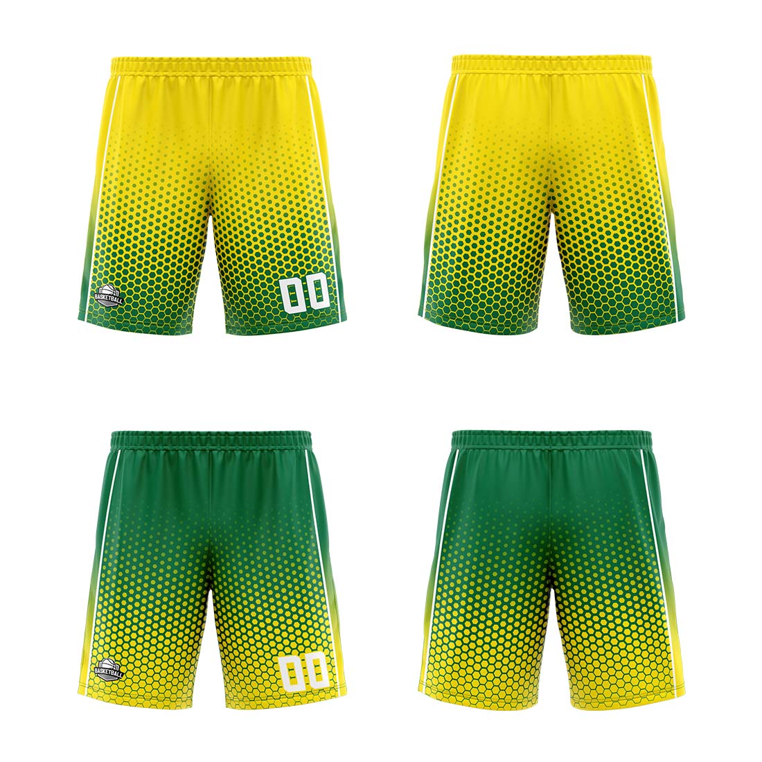 Custom Yellow Green Reversible Basketball Suit for Adults and Kids Personalized Jersey