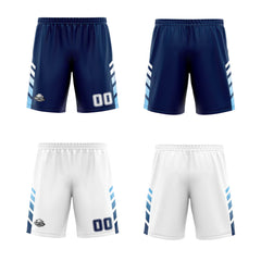 Custom Navy White Light  Blue Reversible Basketball Suit for Adults and Kids Personalized Jersey