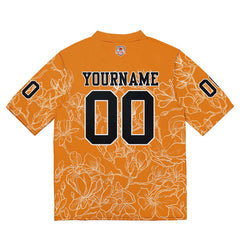 Custom Football Jersey Shirt Personalized Stitched Printed Team Name Number Orange