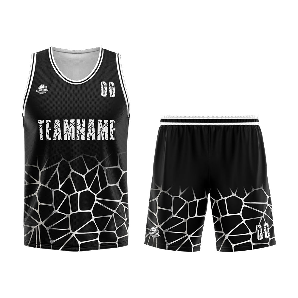 Custom Black White Basketball Jersey Uniform Suit Printed Your Logo Name Number