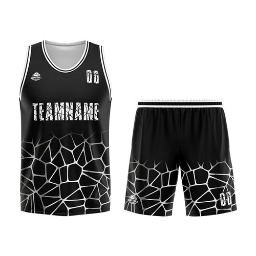 Custom Black White Basketball Jersey Uniform Suit Printed Your Logo Name Number