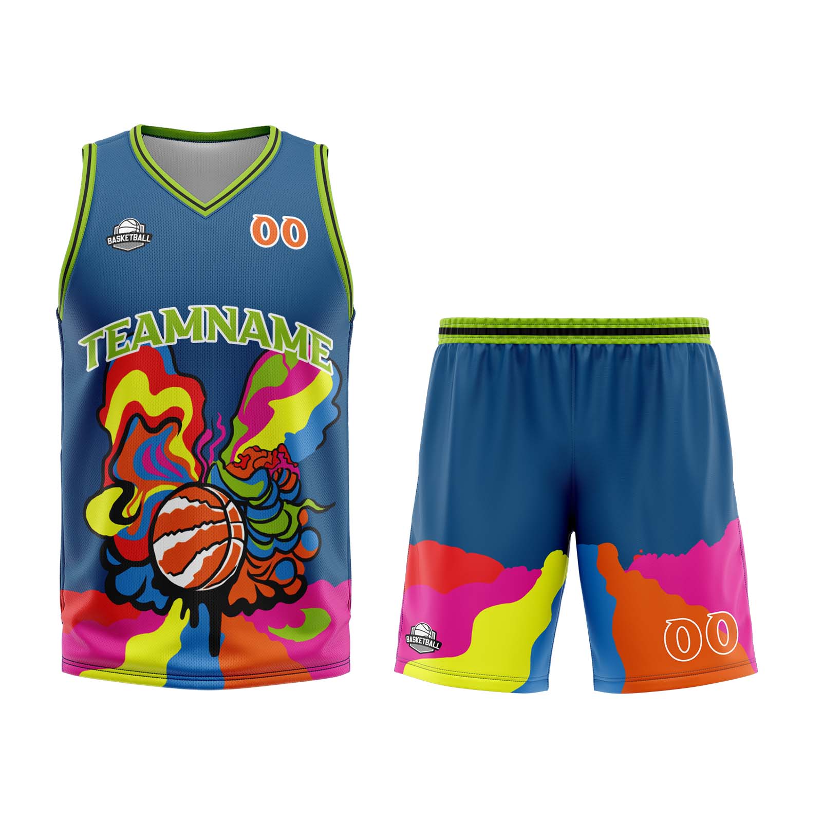 Custom Blue Basketball Jersey Uniform Suit Printed Your Logo Name Number