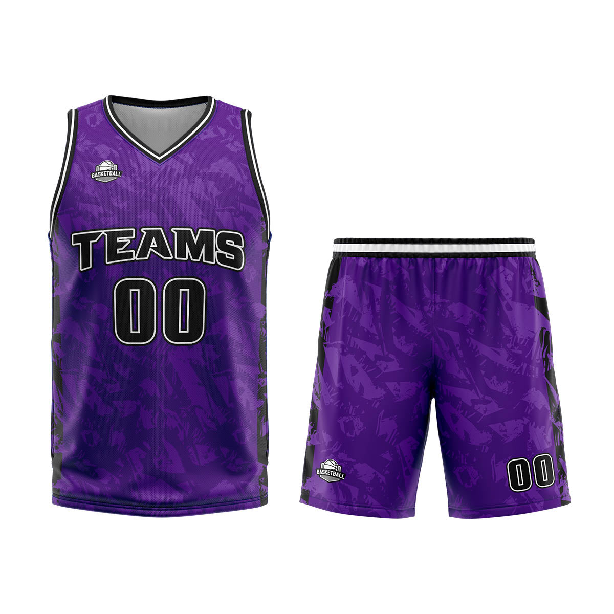 Custom Broken Purple Basketball Jersey Uniform Suit Printed Your Logo Name Number