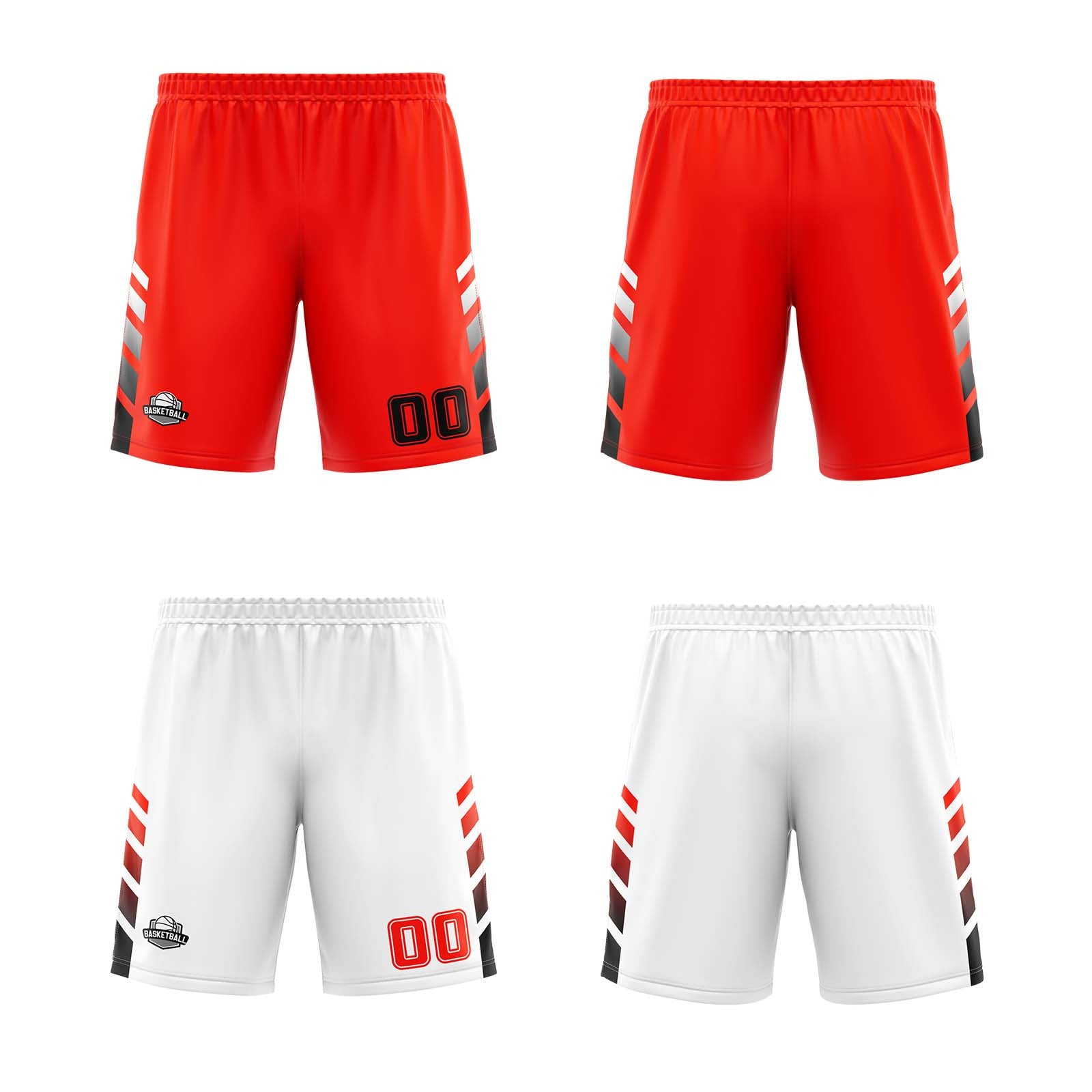 Custom Red White Black Reversible Basketball Suit for Adults and Kids Personalized Jersey