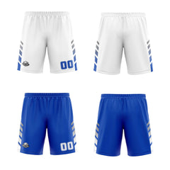 Custom White Blue Grey Reversible Basketball Suit for Adults and Kids Personalized Jersey