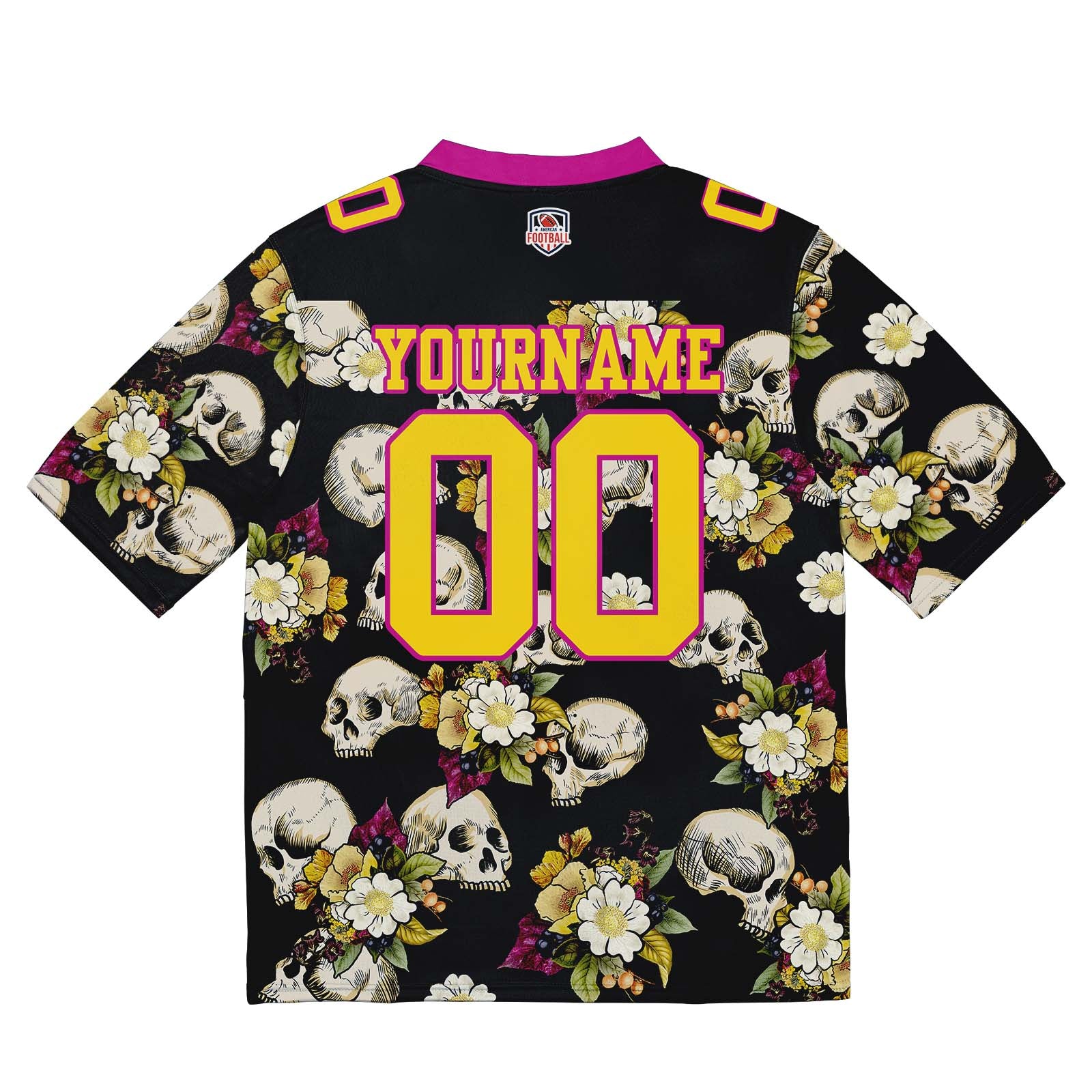 Custom Football Jersey Shirt Personalized Stitched Printed Team Name Number Skull-Roseo