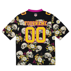 Custom Football Jersey Shirt Personalized Stitched Printed Team Name Number Skull-Roseo
