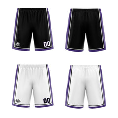 Custom Black White Purple Reversible Basketball Suit for Adults and Kids Personalized Jersey