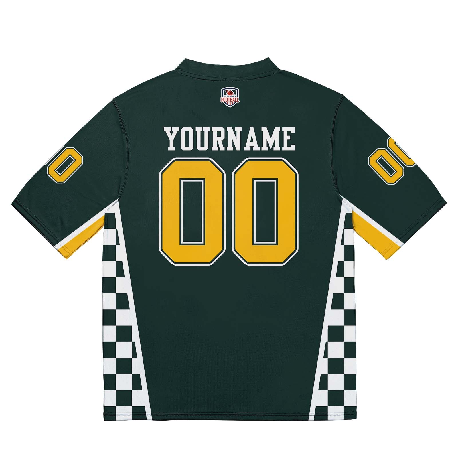 Custom Football Jersey Shirt Personalized Stitched Printed Team Name Number Green & Yellow