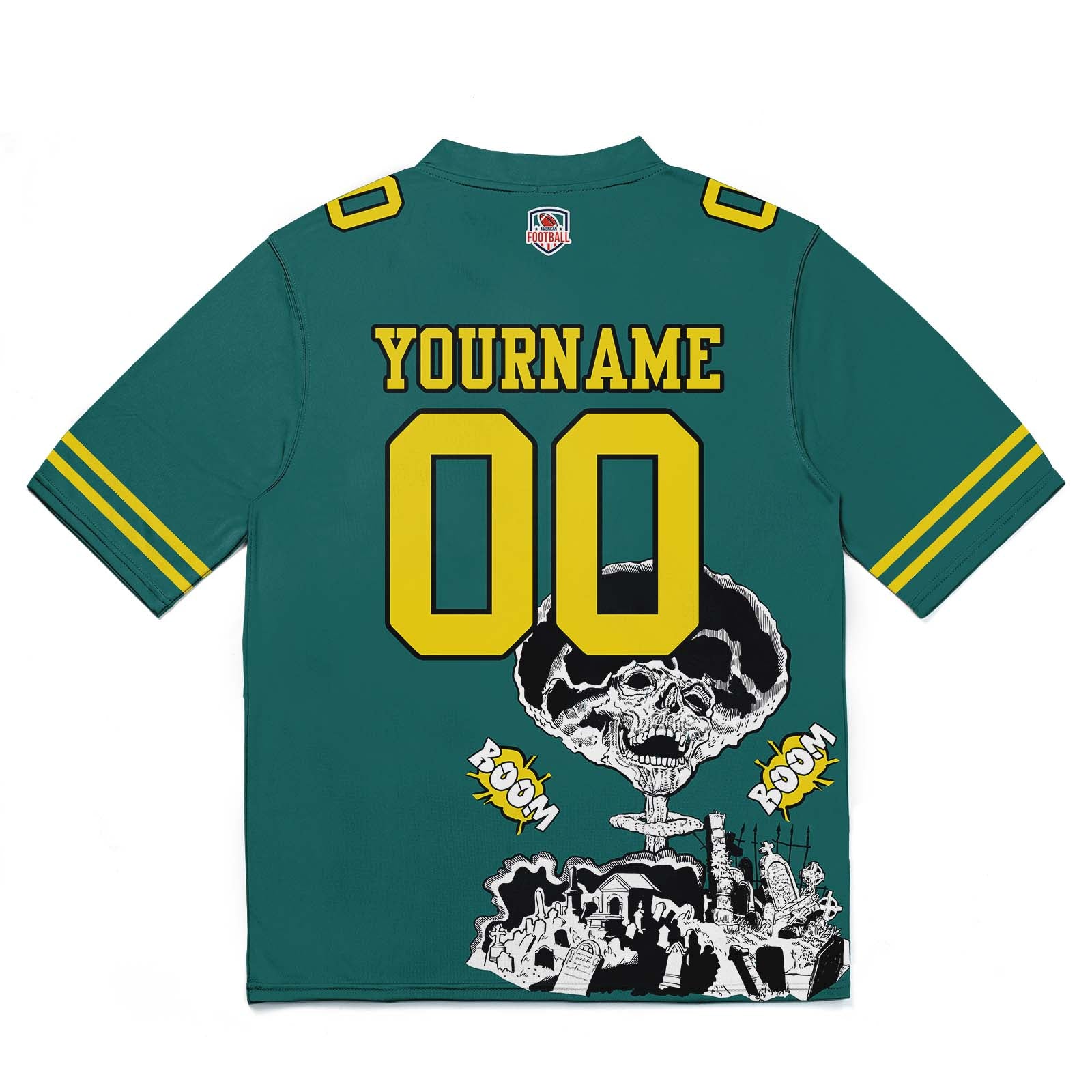 Custom Football Jersey Shirt Personalized Stitched Printed Team Name Number Green