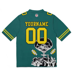 Custom Football Jersey Shirt Personalized Stitched Printed Team Name Number Green
