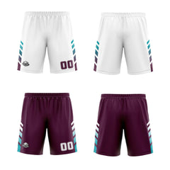 Custom White Garnet Teal Reversible Basketball Suit for Adults and Kids Personalized Jersey