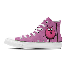 Adorable Oink: Step into Cuteness with our Mid-Top Canvas Shoes featuring Playful Piglet Drawings – Fun Fashion for Men and Women