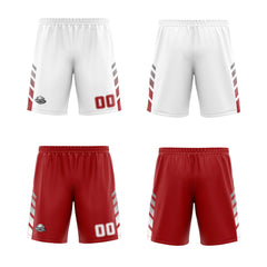 Custom White Red Grey Reversible Basketball Suit for Adults and Kids Personalized Jersey