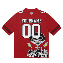 Custom Football Jersey Shirt Personalized Stitched Printed Team Name Number Red