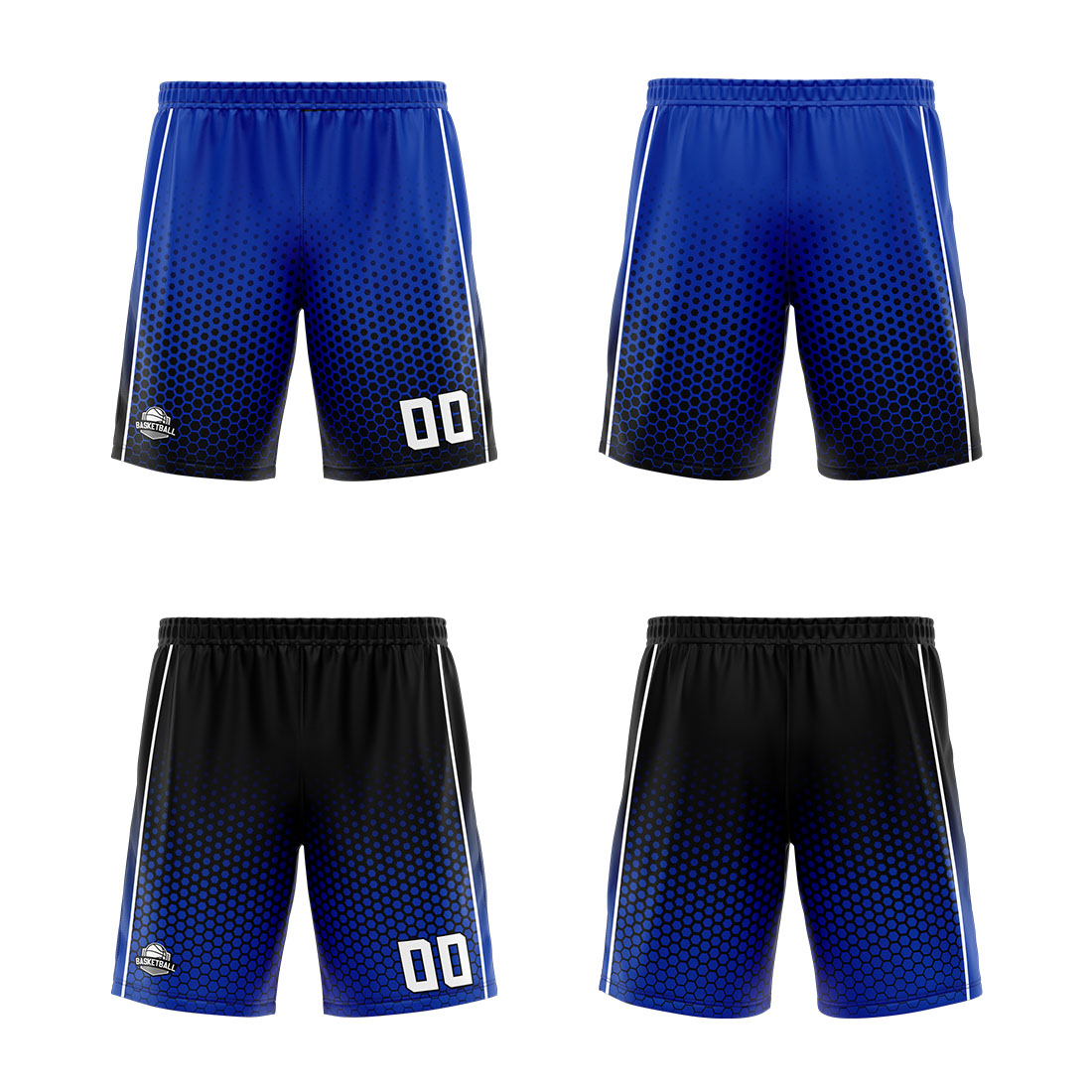 Custom Blue Black White Reversible Basketball Suit for Adults and Kids Personalized Jersey