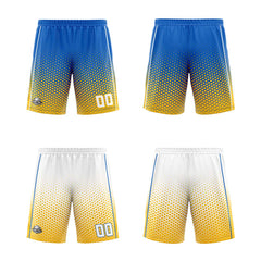 Custom Blue Yellow White Reversible Basketball Suit for Adults and Kids Personalized Jersey