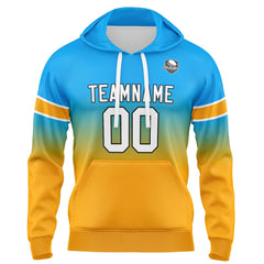 Custom Gradient Sweatshirt Hoodie For Man Woman Girl Boy Print Your Logo Name Number Light Blue&Orange