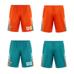 Custom Orange Teal White Reversible Basketball Suit for Adults and Kids Personalized Jersey