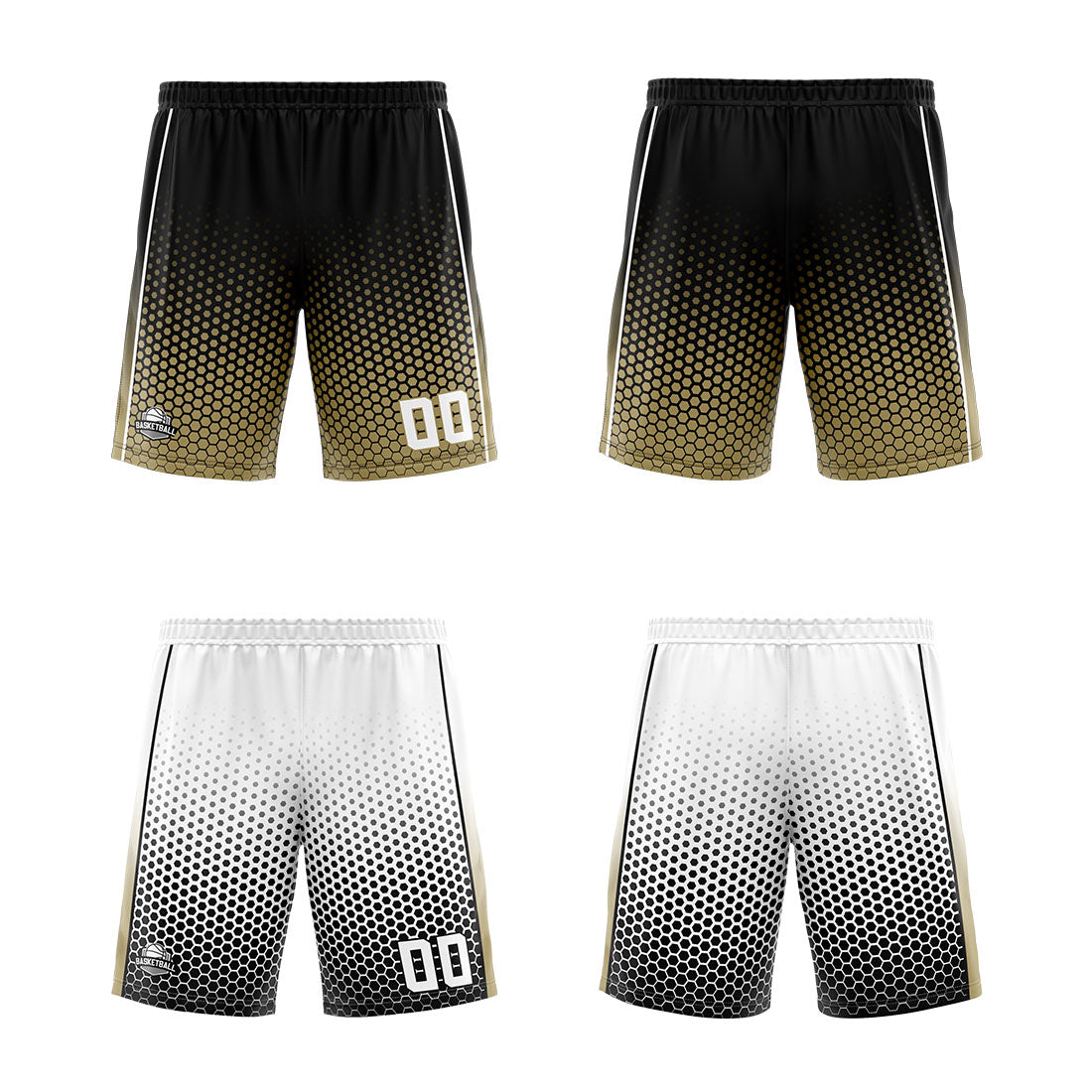 Custom Black Old Gold White Reversible Basketball Suit for Adults and Kids Personalized Jersey