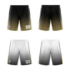 Custom Black Old Gold White Reversible Basketball Suit for Adults and Kids Personalized Jersey
