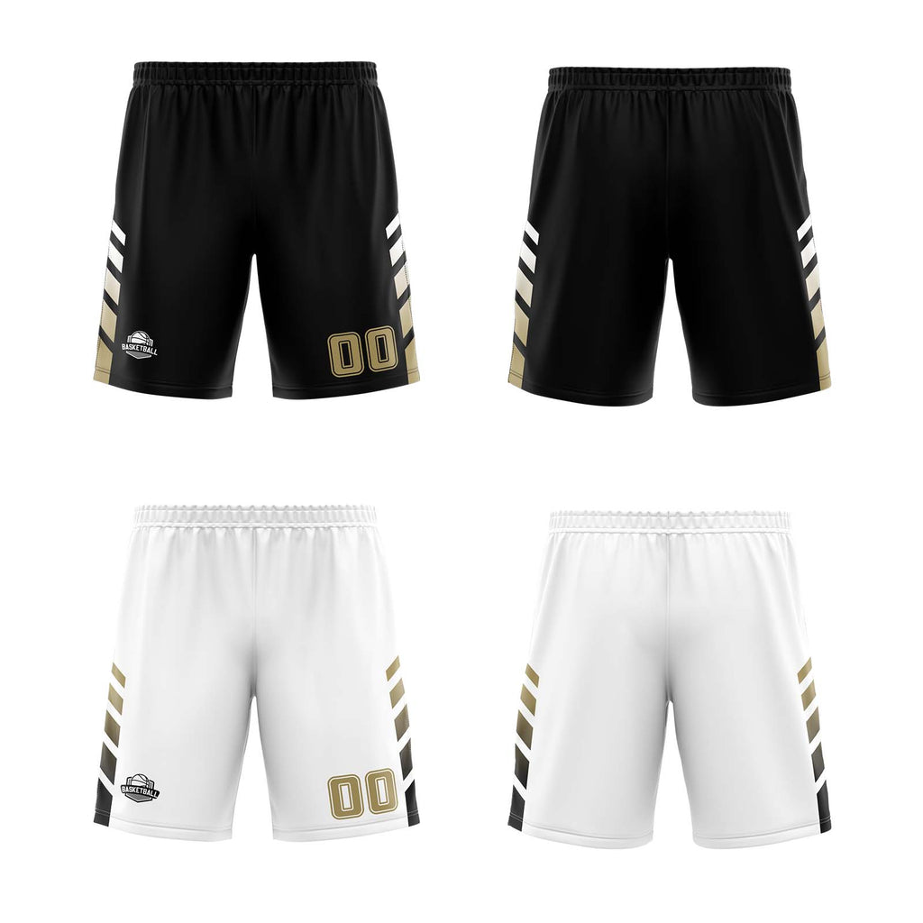 Custom Black White Gold Reversible Basketball Suit for Adults and Kids Personalized Jersey