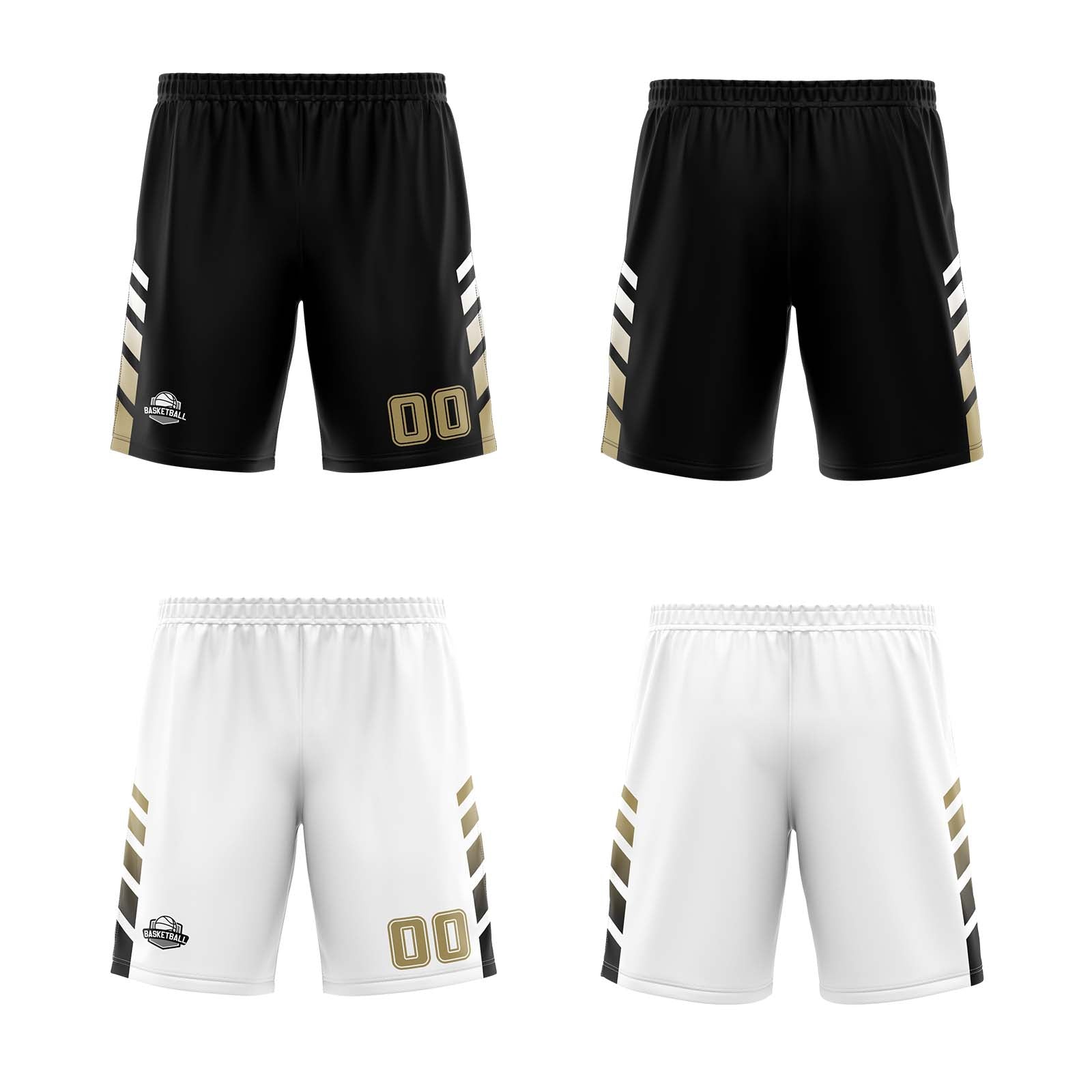 Custom Black White Gold Reversible Basketball Suit for Adults and Kids Personalized Jersey