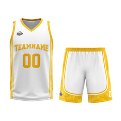 Custom White Orange Basketball Jersey Uniform Suit Printed Your Logo Name Number
