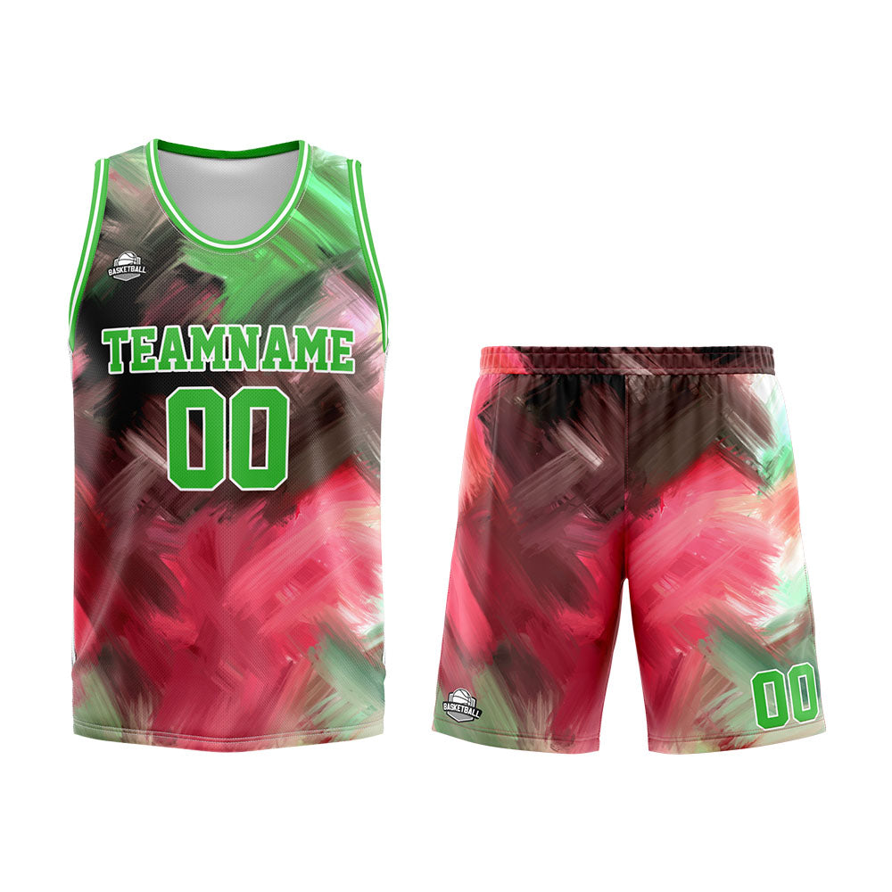 Custom Green Red Basketball Jersey Uniform Suit Printed Your Logo Name Number