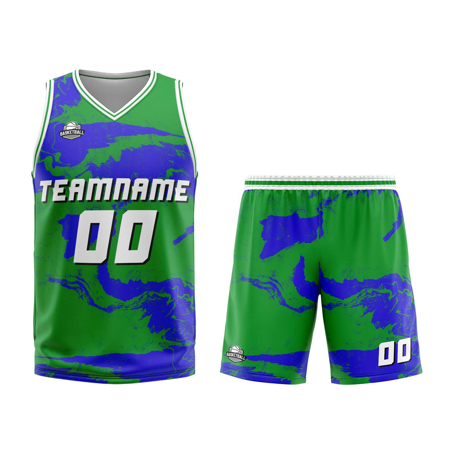 Custom Green Blue Basketball Jersey Uniform Suit Printed Your Logo Name Number