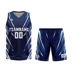 Custom Triangle Dark Blue Basketball Jersey Uniform Suit Printed Your Logo Name Number