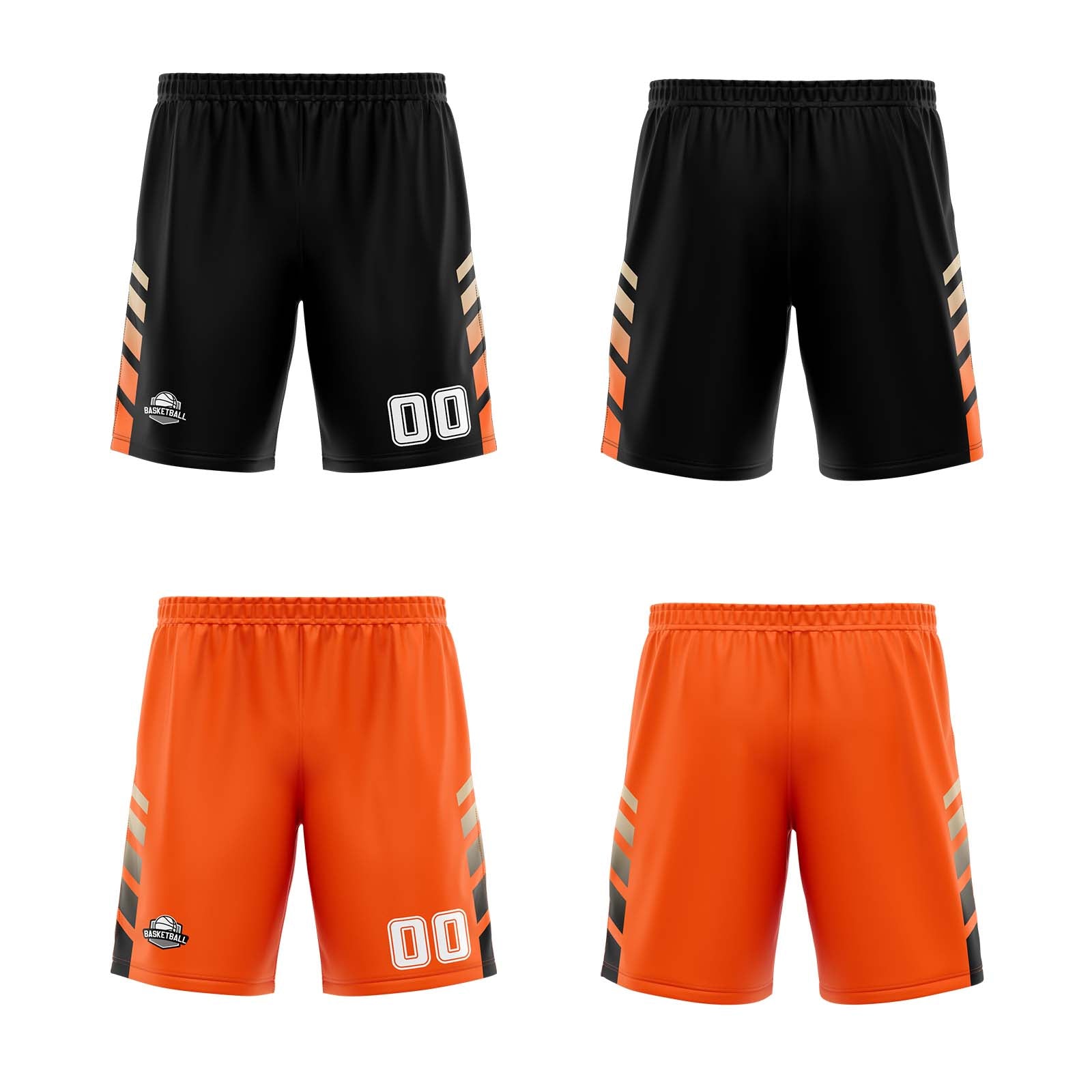 Custom Black Orange Gold Reversible Basketball Suit for Adults and Kids Personalized Jersey