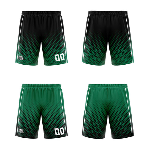 Custom Black Green White Reversible Basketball Suit for Adults and Kids Personalized Jersey