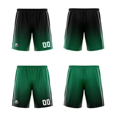 Custom Black Green White Reversible Basketball Suit for Adults and Kids Personalized Jersey